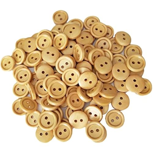 100 Stück braune runde Holzknöpfe mit 2 Löchern, handgenähter Kartenherstellungsprozess 100 Stück braune runde Holzknöpfe mit 2 Löchern, handgenähter Kartenherstellungsprozess von Teesea