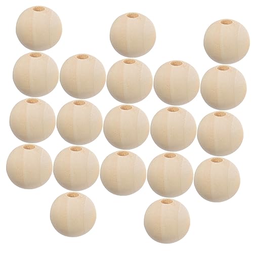100 natürliche Holzperlen, 25 mm, für DIY-Schmuckherstellung, Handwerk, Heimdekoration von Teesea