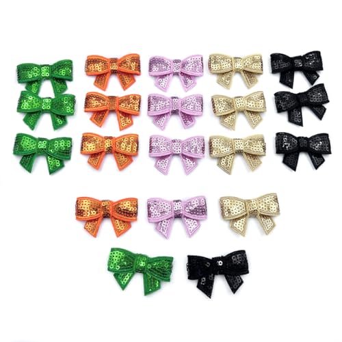 20 x Mini-Schleifen-Aufnäher mit Pailletten, für Kleidung und Bastelarbeiten 20 x Mini-Schleifen-Aufnäher mit Pailletten, für Kleidung und Bastelarbeiten von Teesea