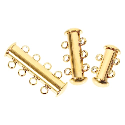 3 x Edelstahl-Schmuckverschlüsse für Halskette und Armbandverbindung, 2 Löcher, 3 Löcher, 4 Löcher, für Bastelarbeiten von Teesea