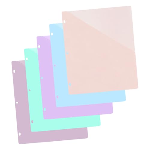 5 Blatt Kunststoff-Ordner-Einlagen – mehrfarbige Organizer für Büro- und Schulbedarf 5 Blatt Kunststoff-Ordner-Einlagen – mehrfarbige Organizer für Büro- und Schulbedarf von Teesea