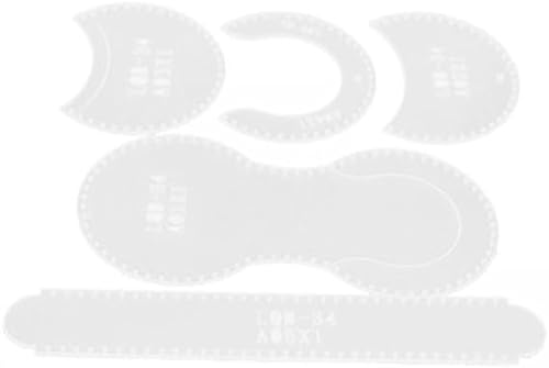 Acryl-Schablonen für Lederhandwerk, Taschenherstellung, transparentes Stanzwerkzeug, 2 Stück, 5 Stück von Teesea