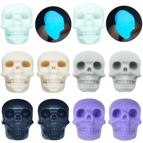 Metulip Silikon-Totenkopf-Perlen für DIY-Schmuckherstellung, 12 Stück Metulip Silikon-Totenkopf-Perlen für DIY-Schmuckherstellung, 12 Stück von Teesea