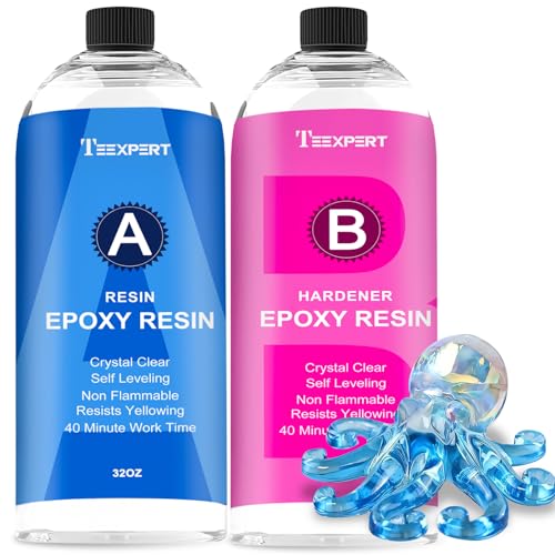 Teexpert Epoxidharz mit Härter, 64oz Hochglanz epoxidharz Set, Blasenfreies Beschichtungs- und Gießharz für DIY-Kunst, Schmuck, Untersetzer, Weihnachtsdekorationen, Tischplatten, Formen, Holz Teexpert Epoxidharz mit Härter, 64oz Hochglanz epoxidharz Set, Blasenfreies Beschichtungs- und Gießharz für DIY-Kunst, Schmuck, Untersetzer, Weihnachtsdekorationen, Tischplatten, Formen, Holz von Teexpert
