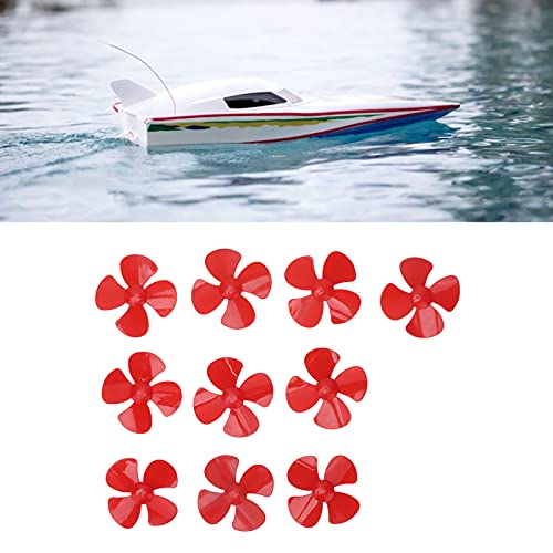 10 Teiliges RC Boat 4-Blatt Propeller, 80mm Propeller Aus Kunststoff, DIY Rotierendes Spielzeugmodellzubehör mit 2mm Loch XR 149 für DIY Wissenschaftsprojekte(Rot) von Tefola