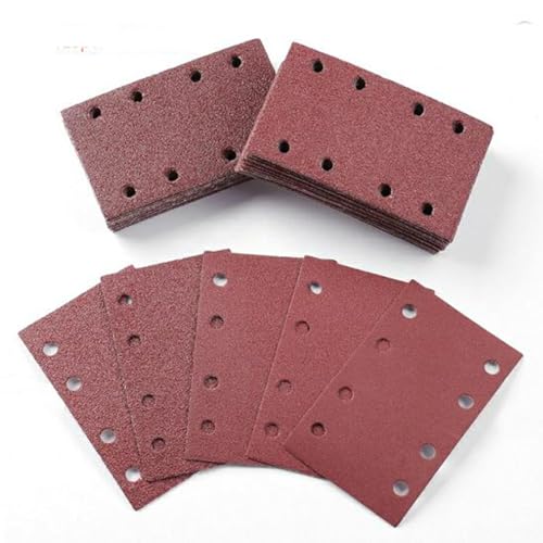 120 tlg Schleifblatt Set, Schleifpapier Klett Körnung, Rechteckiges Schleifblatt Klett 40、60、80、100、120、150、180、240、320、400、600、800 Körnun für Multischleifer, Schwingschleifer (80X133mm) von Tefola