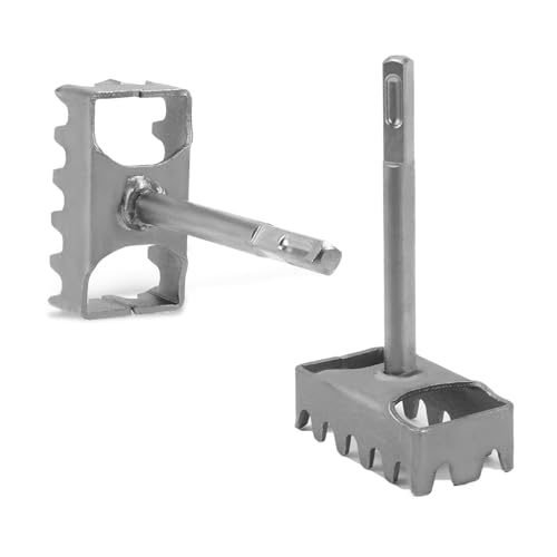 2 Stück SDS Plus Square Hole Cutter, Wandöffner für 86er-Drahtkasten, Vierkantlocher für Elektriker, Heimwerkerprojekte, Schnelles Öffnen, Precise Slot,Manganstahl, Stark und Verschleißfest (SDS Plus) 2 Stück SDS Plus Square Hole Cutter, Wandöffner für 86er-Drahtkasten, Vierkantlocher für Elektriker, Heimwerkerprojekte, Schnelles Öffnen, Precise Slot,Manganstahl, Stark und Verschleißfest (SDS Plus) von Tefola