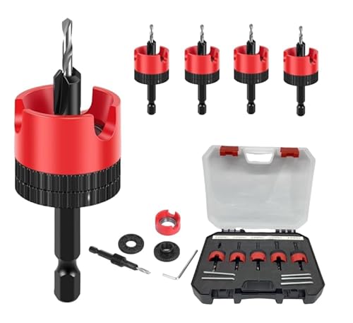 Kegelsenker Bohrer Set, Senkbohrer Holzbearbeitung Bohrsenker, Rohr Gewindebohrer, Senker Holzbohrer, Bohrsenker mit Tiefenanschlag, Präzise Bohrungen für Holzverarbeitung Kegelsenker Bohrer Set, Senkbohrer Holzbearbeitung Bohrsenker, Rohr Gewindebohrer, Senker Holzbohrer, Bohrsenker mit Tiefenanschlag, Präzise Bohrungen für Holzverarbeitung von Tefola