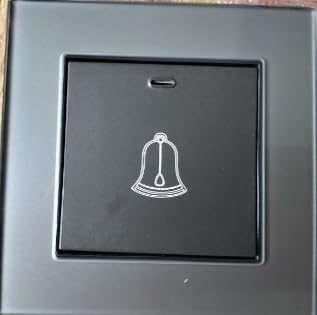Tefola 8,6 x 8,6 cm Klingelschalter, 15 A, 220 ~ 250 V, Außenklingelknopf mit Schrauben, wasserdicht, Glasplatte, Außenknopf, für Haus, Hotel und andere Orte (grau) von Tefola