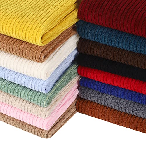 16 Stück Wale Cordstoff Solid Plain Thick DIY Nähen Handwerk Materialien Stretch Cord Stoff für Mantel Hemd Kleid Hosen Kostüm Sofa DIY Nähen Handwerk Material von Tegeme