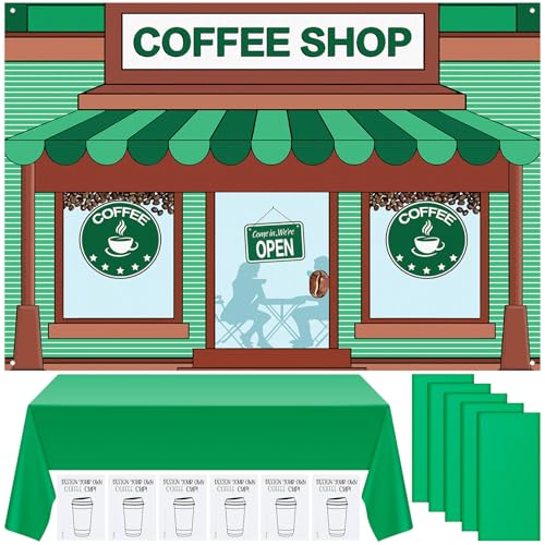 Tegeme 37-teiliges Café-Klassenzimmer-Dekor, inklusive Café-Hintergrund, grüne Tischdecke und Tassen-Design-Karten, Café-Klassen-Dekor für Schule, Klassenzimmer, Transformationsaktivitäten Tegeme 37-teiliges Café-Klassenzimmer-Dekor, inklusive Café-Hintergrund, grüne Tischdecke und Tassen-Design-Karten, Café-Klassen-Dekor für Schule, Klassenzimmer, Transformationsaktivitäten von Tegeme