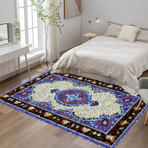 38x52 cm Knüpfteppich Zum Selber Knüpfen Großer, Knüpfen Set, Teppich Knüpfen Set Erwachsene, Knüpfset Latch Hook Kit Handarbeiten Anfänger Teppich Making Kit zum Selber Knüpfen Teppiche von Tehocwiz