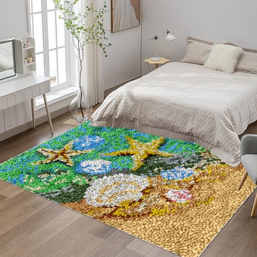 61x87 cm Knüpfteppich Zum Selber Knüpfen Großer, Knüpfen Set, Teppich Knüpfen Set Erwachsene, Knüpfset Latch Hook Kit Handarbeiten Anfänger Teppich Making Kit zum Selber Knüpfen Teppiche von Tehocwiz