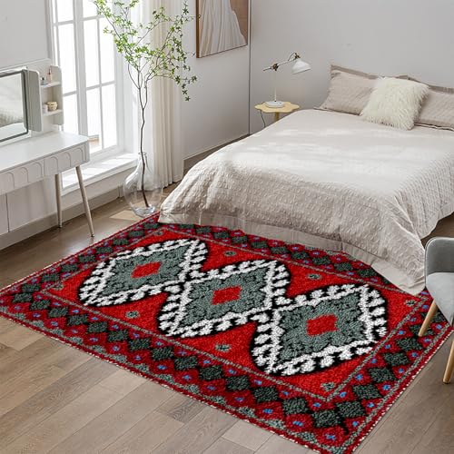Knüpfteppich Zum Selber Knüpfen, Großer Knüpfen Set, Teppich Knüpfen Set Erwachsene, Knüpfset Latch Hook Kit Handarbeiten Anfänger Teppich Making Kit zum Selber Knüpfen Teppiche 38x52 cm von Tehocwiz