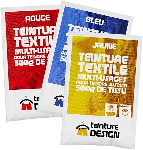 Set aus 3 Textilfarben - Universal Textilfarbe für Kleidung und natürliche Stoffe (Tie dye) von Teinture Design