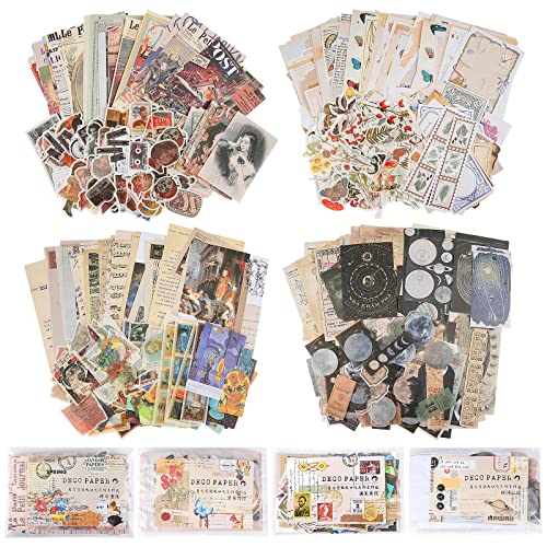 800 Stück Vintage Scrapbooking Sticker Set, Teklemon 4 Set Vintage Bastelpapier und Washi Aufkleber Sammelalbum Papier Zubehör, Retro Dekorativ Sticker für Sammelalbum,DIY Fotoalbum,Tagebuch Notizbuch 800 Stück Vintage Scrapbooking Sticker Set, Teklemon 4 Set Vintage Bastelpapier und Washi Aufkleber Sammelalbum Papier Zubehör, Retro Dekorativ Sticker für Sammelalbum,DIY Fotoalbum,Tagebuch Notizbuch von Teklemon