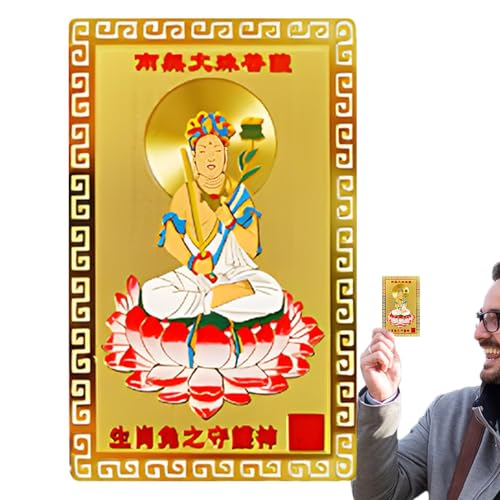 Teksome Chinesische Feng Shui-Karten | Gold-Maskottchen-Schutzkarten – verheißungsvolles traditionelles Zubehör, tragbare festliche Dekorationen für Sammlungs-Souvenir Teksome Chinesische Feng Shui-Karten | Gold-Maskottchen-Schutzkarten – verheißungsvolles traditionelles Zubehör, tragbare festliche Dekorationen für Sammlungs-Souvenir von Teksome