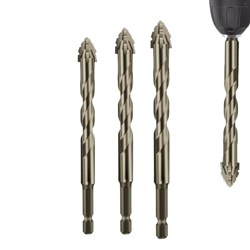 Teksome Gezahntes Bohrerset,Vierkantige Metall Exzenterbohrer | Harte Bohrwerkzeuge Für Fliesen Zement Beton Ziegel Glas von Teksome