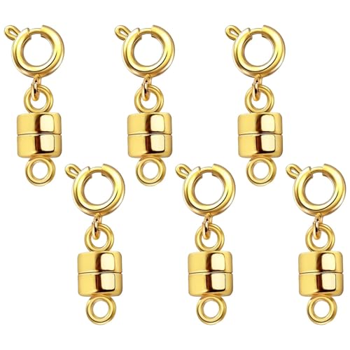 Teksome Magnetische Halskette, magnetische Halskette Verschlüsse und Verschlüsse | Bracelet Extender Schmuck Verschlüsse Halskettenanschluss - 6x Legierungskonverter, Armband machen Modeaccessoires, von Teksome