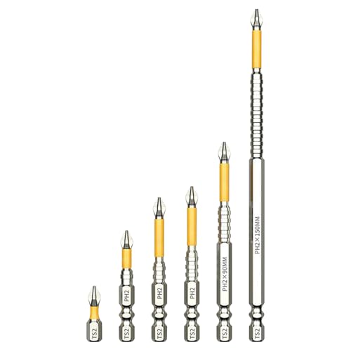 Teksome Magnetisches Bohrbitset | Magnetische Wechselbits Mit Rutschfestem Griff,Stoßgeschützte S2-Stahl Ausführung In 25-150mm Für Bauarbeiten Holzbearbeitung Reparaturen Elektronikmontage von Teksome