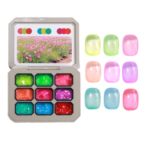 Teksome Nagelgel - Nagelkleber Kunst Set 9 Farben,Langlebige Feste Natürliche Modelliermasse Einfach Zu Verwenden Für Salon Und Privatnutzung Unterwegs Frauen Teksome Nagelgel - Nagelkleber Kunst Set 9 Farben,Langlebige Feste Natürliche Modelliermasse Einfach Zu Verwenden Für Salon Und Privatnutzung Unterwegs Frauen von Teksome