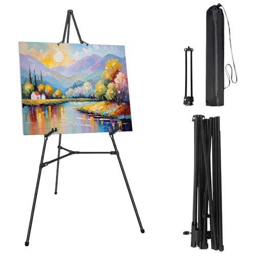 Staffelei-Ständer für Hochzeitsschilder, tragbare Staffelei, Präsentationsständer, 169 cm, Leinwand-Ständer für Hochzeits- und Party-Poster, Hochzeitstisch, Planbrett, zusammenklappbare von Tel Charme *