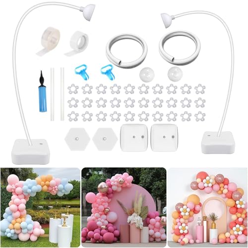 Wiederverwendbarer Ballonbogen-Ständer mit Sockel, 2,5 m und 1,5 m Halbbogen-Ballonsäulenständer, frei biegbar, Ballonbogen-Set für Hochzeit, Geburtstag, Abschlussfeiern, Partyzubehör Wiederverwendbarer Ballonbogen-Ständer mit Sockel, 2,5 m und 1,5 m Halbbogen-Ballonsäulenständer, frei biegbar, Ballonbogen-Set für Hochzeit, Geburtstag, Abschlussfeiern, Partyzubehör von Tel Charme *
