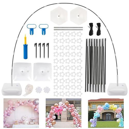 Wiederverwendbares Ballonbogen-Ständer-Set mit Sockel, 3 m breit und 2,7 m hoch, Ballonbogen-Maker-Set, verstellbares Ballonbogen-Set für Hochzeit, Geburtstag, Babyparty, Abschlussfeiern, Partyzubehör Wiederverwendbares Ballonbogen-Ständer-Set mit Sockel, 3 m breit und 2,7 m hoch, Ballonbogen-Maker-Set, verstellbares Ballonbogen-Set für Hochzeit, Geburtstag, Babyparty, Abschlussfeiern, Partyzubehör von Tel Charme *