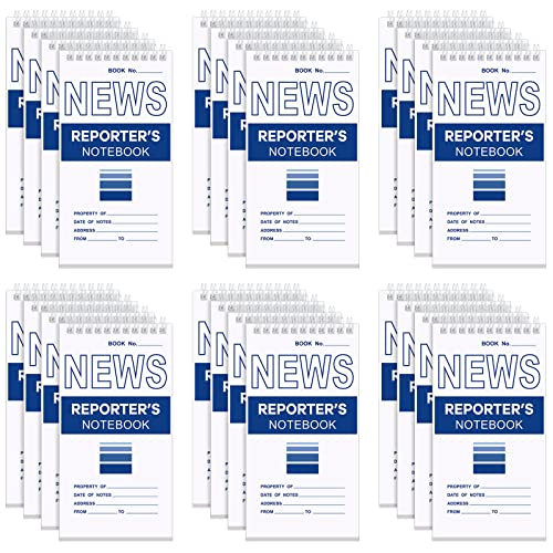 24 Stück Reporter-Notizbuch, oben gebunden, Spiralbindung, Notizblock, 10,2 x 20,3 cm, Reporterblock, Reporterzubehör für Journalisten, Notizen, Detektiv, Arbeiter, Mitarbeiter, Arbeit, Studium, 24 Stück Reporter-Notizbuch, oben gebunden, Spiralbindung, Notizblock, 10,2 x 20,3 cm, Reporterblock, Reporterzubehör für Journalisten, Notizen, Detektiv, Arbeiter, Mitarbeiter, Arbeit, Studium, von Teling