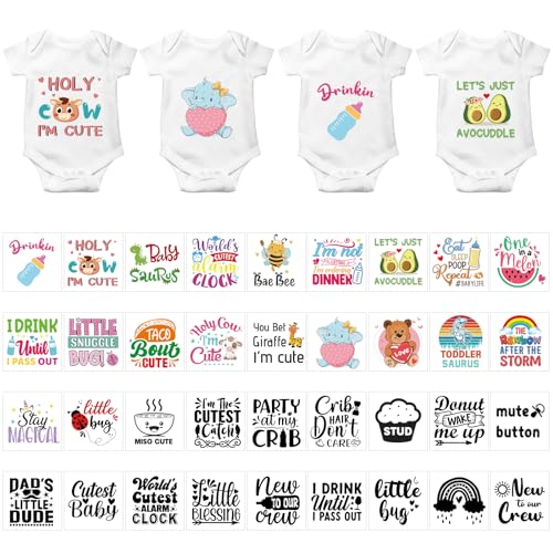 Teling - 36 Stück Aufkleber zum Aufbügeln für Babyparty-Spiele, zum Aufbügeln oder Übertragen von Aufklebern, Lätzchenherstellung, lustiges Dekorationsset für Lätzchen, Waldtiere, Cartoon(niedlich) Teling - 36 Stück Aufkleber zum Aufbügeln für Babyparty-Spiele, zum Aufbügeln oder Übertragen von Aufklebern, Lätzchenherstellung, lustiges Dekorationsset für Lätzchen, Waldtiere, Cartoon(niedlich) von Teling
