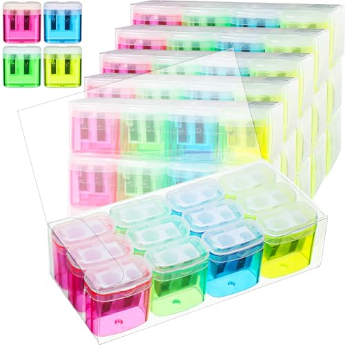 Teling Manueller Bleistiftspitzer, Großpackung, Doppellöcher, Bleistiftspitzer für Kinder, bunt, tragbar, kompakt, Spitzer mit Deckel, für Studenten, Schule, Klasse, Zuhause, Büro, 660 Stück Teling Manueller Bleistiftspitzer, Großpackung, Doppellöcher, Bleistiftspitzer für Kinder, bunt, tragbar, kompakt, Spitzer mit Deckel, für Studenten, Schule, Klasse, Zuhause, Büro, 660 Stück von Teling