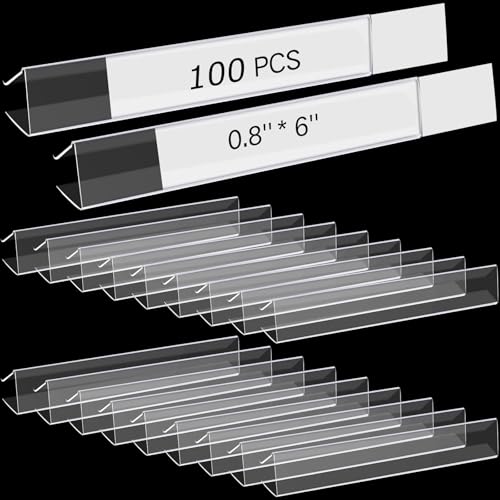 Teling Regaletikettenhalter, transparenter Kunststoff, 2,2 x 15,2 cm, Regal-Clip, Holzanhänger, Ticketschild, Etikett, Metallhalter für 1,9 cm dicke Regale, inklusive passenden Blanko-Einsätzen, Büros Teling Regaletikettenhalter, transparenter Kunststoff, 2,2 x 15,2 cm, Regal-Clip, Holzanhänger, Ticketschild, Etikett, Metallhalter für 1,9 cm dicke Regale, inklusive passenden Blanko-Einsätzen, Büros von Teling