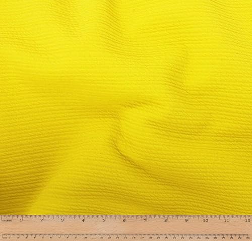 Télio 36595-19-15Y High Low Knit Stoff, Polyester, Elastan, gelb, 15 von Télio