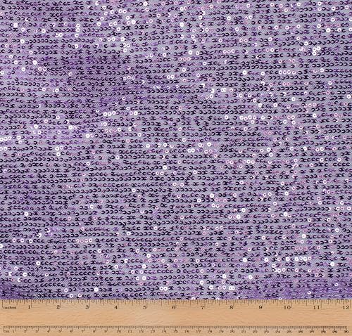 Télio 43145-11-10Y Carlton Pailletten Stoff, Polyester-Mischung, Lavendel von Télio