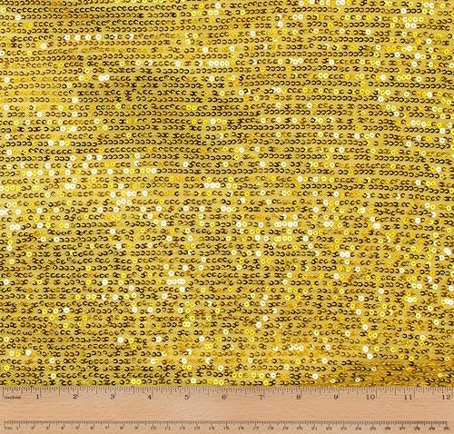 Télio 43145-19-10Y Carlton Pailletten Stoff, Polyester-Mischung, gelb von Télio