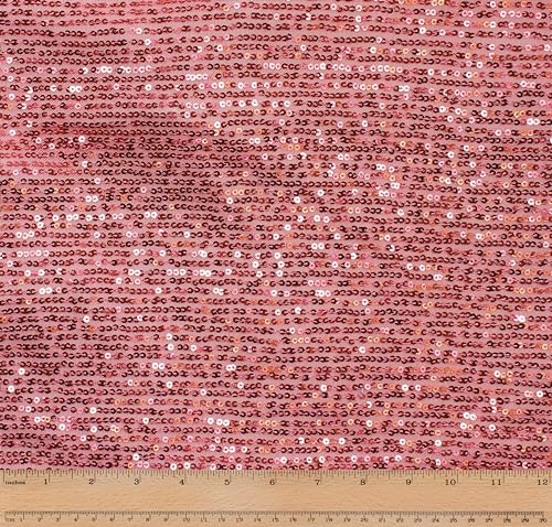 Télio 43145-22-10Y Carlton Pailletten Stoff, Polyester-Mischung, Rosa (Candy Pink) von Télio
