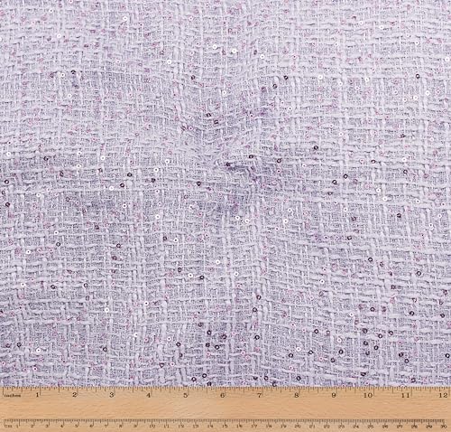 Télio 43206-09-10Y Hermance Tweed Stoff, Polyester, Lurex, Flieder, 58 Inches von Télio
