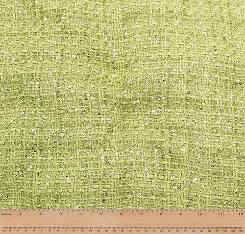 Télio 43206-11-10Y Hermance Tweed Stoff, Polyester, Lurex, Honigmelone, 58 Inches von Télio