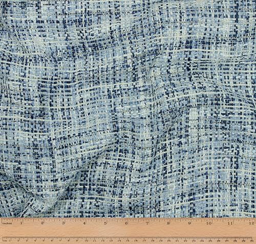 Télio 44604-01-10Y Bella Tweed Stoff, Polyester, Blau von Télio