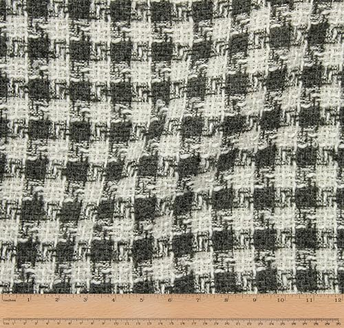 Télio 44693-06-10Y Lucy Tweed Stoff, Polyester, Grau/Weiß von Télio