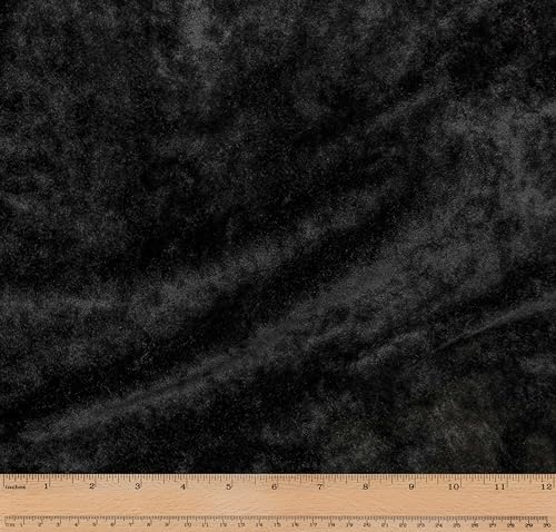 Télio 44713-02-15Y Velours-Plüsch-Delux Stoff, Polyester-Mischung, Schwarz von Télio