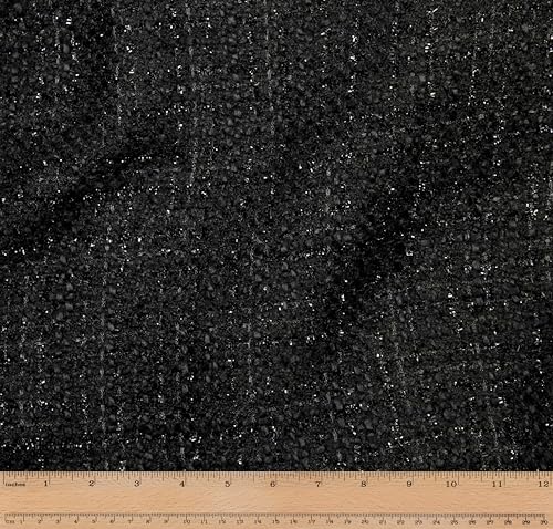 Télio 44749-02-15Y Roxy Tweed Stoff, Polyester, Schwarz von Télio