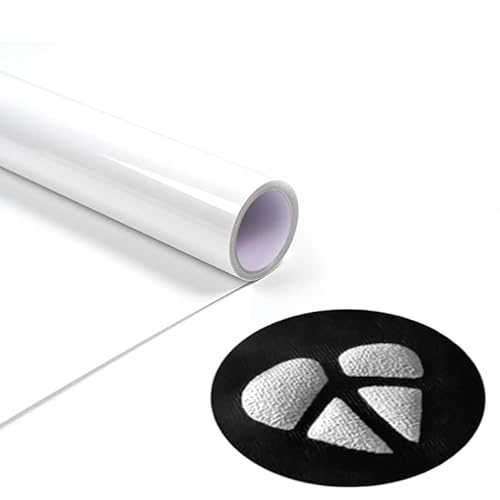 30,5 cm x 1,5 m weiße 3D-Puff-Wärmetransfer-Vinyl-Rolle, HTV-Vinyls zum Aufbügeln, für T-Shirts, Basteln, waschbares Puff-Schaum-Schriftzug-Material (weiß) von Telituny