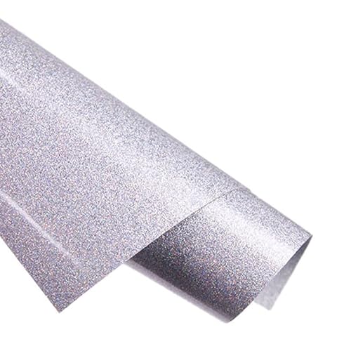 Glitzer-Wärmetransfer-Vinyl-Rolle, 30,5 cm x 1,5 m, metallisches HTV-Vinyl zum Aufbügeln, für T-Shirts, Basteln, langlebiges und waschbares Glitzerschriftmaterial (Silber) von Telituny