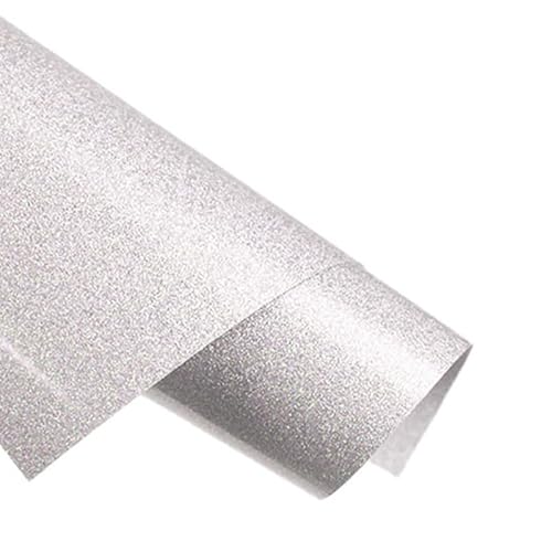 Glitzer-Wärmetransfer-Vinyl-Rolle, 30,5 cm x 1,5 m, metallisches HTV-Vinyl zum Aufbügeln, für T-Shirts, Basteln, langlebiges und waschbares Glitzerschriftmaterial (weiß) von Telituny