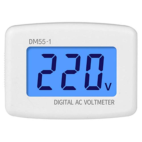 Telituny 230V AC Voltmeter AC Voltmeter Digital DM55-1-EU Digitales AC Voltmeter Hohe Genauigkeit Haushaltsstrom Spannung Messer für Haushaltsgeräte EU-Stecker 230V 50Hz von Telituny