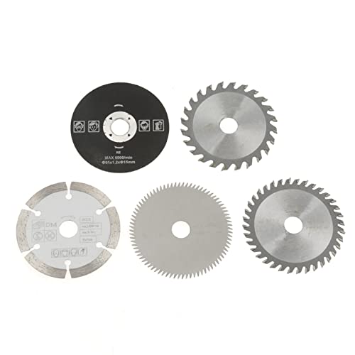 Telituny 5 Stück Kreissägeblätter Set, 85mm Hartmetall Sägeblätter, 15mm Bohrung, 24/36/80Z /Harz Blätter für Holz, Kunststoff, Marmor, Elektro Handsägen, Tischsägen Telituny 5 Stück Kreissägeblätter Set, 85mm Hartmetall Sägeblätter, 15mm Bohrung, 24/36/80Z /Harz Blätter für Holz, Kunststoff, Marmor, Elektro Handsägen, Tischsägen von Telituny