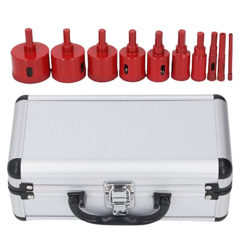 Telituny Diamant Lochsäge Set, 10TKG Fliesen Bohrerset für Porzellan, Keramik, Glas, Granit, Marmor, Kronbohrer mit Koffer, 6mm bis 50mm, Dreikant Aufnahme Telituny Diamant Lochsäge Set, 10TKG Fliesen Bohrerset für Porzellan, Keramik, Glas, Granit, Marmor, Kronbohrer mit Koffer, 6mm bis 50mm, Dreikant Aufnahme von Telituny