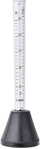 Telituny Gas Durchflussmesser, 25 L Argon Gas Messen Gastester Flowmeter Gasdurchflussmesser, CO2 Tester Maßstabsmessgerät CO2 Messers mit Doppelmessskala, für TIG, MIG, Plasma Fackeln Schweißen von Telituny