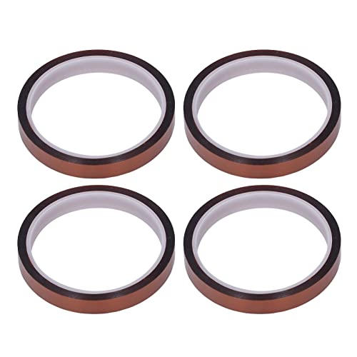 Telituny Hitzebeständiges Klebeband, 4 Rollen 3 3 m x 18mm Hochtemperatur kaptons Band, 280-300℃ Hitzebeständig Selbstklebend Isolierband, für Elektronik, 3D-Druck, Leiterplatten, Rückstandsfrei von Telituny